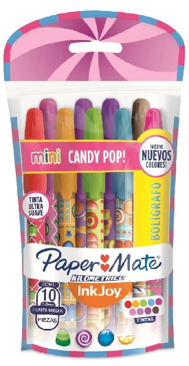 Bolígrafos Paper Mate Kilometrico Inkjoy Mini Bolsa Cx10