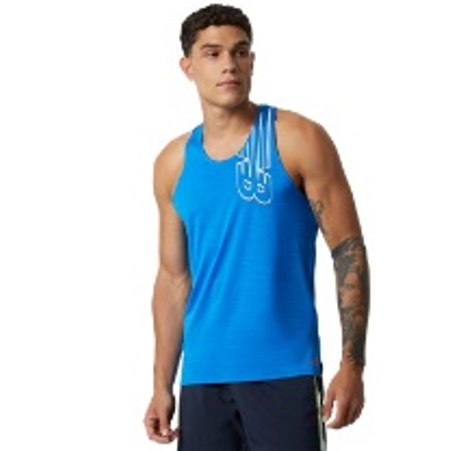 [MT21242-SB8-Bult] Camiseta de hombre New Balance Printed Fast Azul Rey (bulto x 8 und)