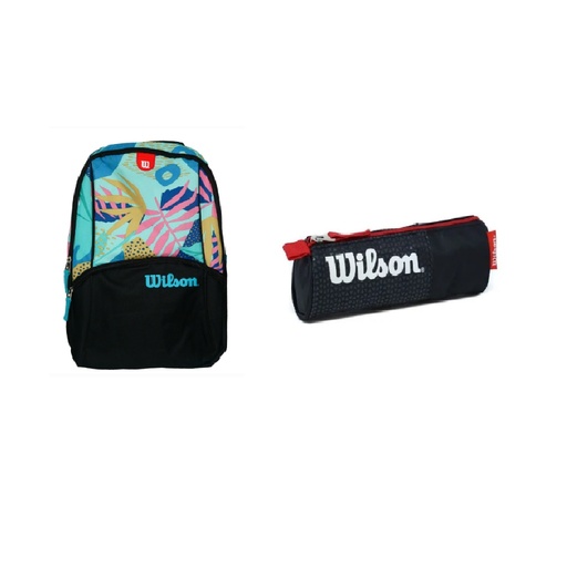 [COMESCO5D] Combo Wilson te Acompaña a donde Vayas Dama Bolso Morral Wilson Amazona 18" 27 LT + Cartuchera Escolar Wilson Field