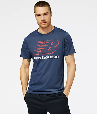 Camiseta de Hombre New Balance Graphic Heathertech Azul