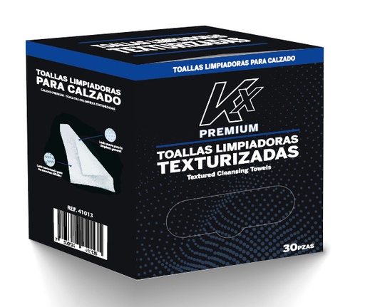 [41013] Toallas Limpiadoras para Calzado KX Premiun Caja Display x30 unidades
