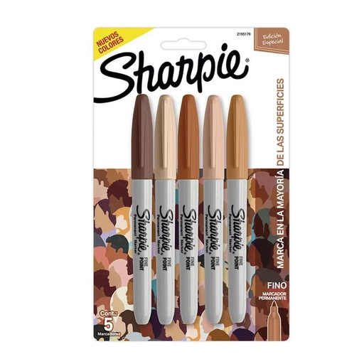 [2195179] Marcador Permanente Sharpie Punta Fina 5 piezas