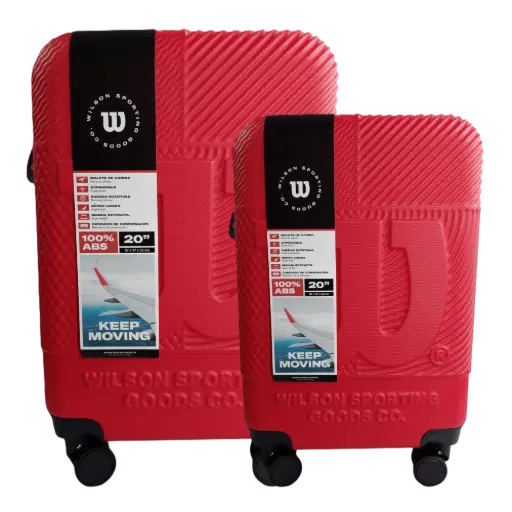 [65.1751R] Set de 2 Maletas de Viaje Wilson Celaya Rojo 20" y 24"