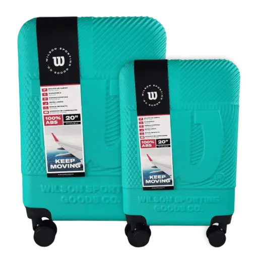 [65.1751T] Set de 2 Maletas de Viaje Wilson Celaya Turquesa 20" y 24"