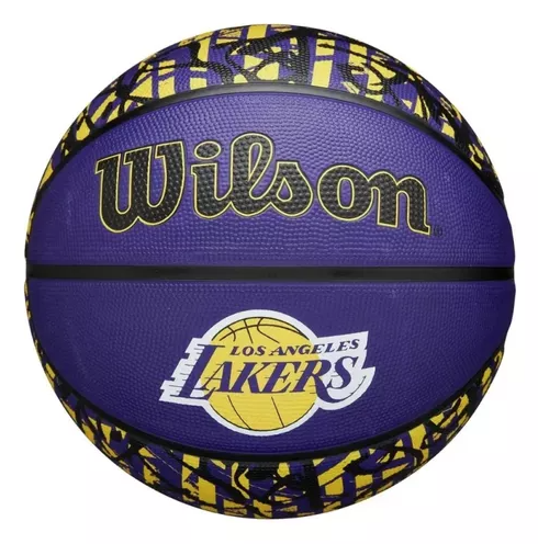 [WZ4024514XB7-K] Balón de Basket Wilson NBA Graffiti LA Lakers NO.7 con Caja Exhibidora
