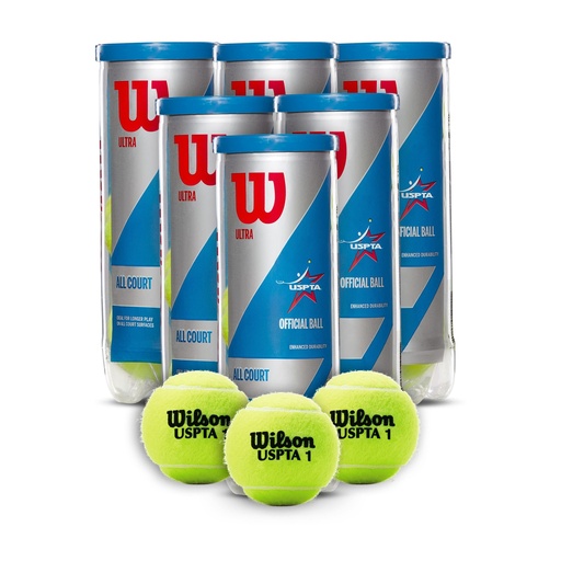 [COMBOWRT109500X6T] Combo Pelotas de Tenis Wilson Ultra All Court 3P X 6T