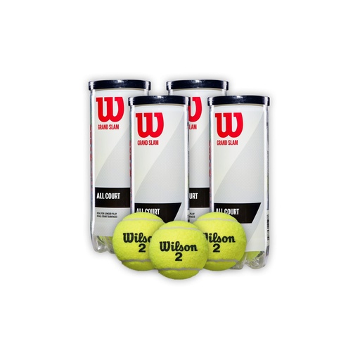 [COMBOWRT1043X4T] Combo Pelotas de Tenis Wilson Grand Slam Tarro 3P X 4T