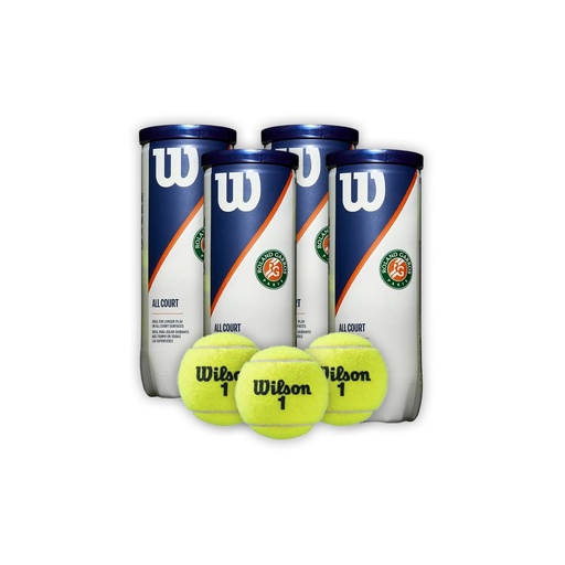 [COMBOWR8204601001X4T] Combo Pelotas de Tenis Wilson Roland Garros 3P X 4T