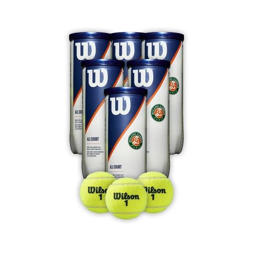 [COMBOWR8204601001X6T] Combo Pelotas de Tenis Wilson Roland Garros 3P X 6T