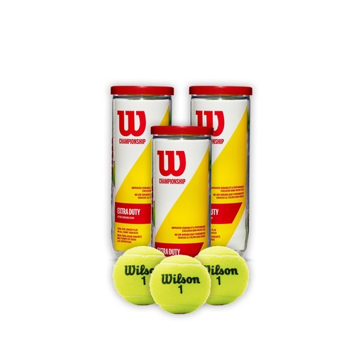 [COMBOWRT100101X3T] Combo Pelotas de Tenis Wilson Championship Extra Duty 3P X 3T 