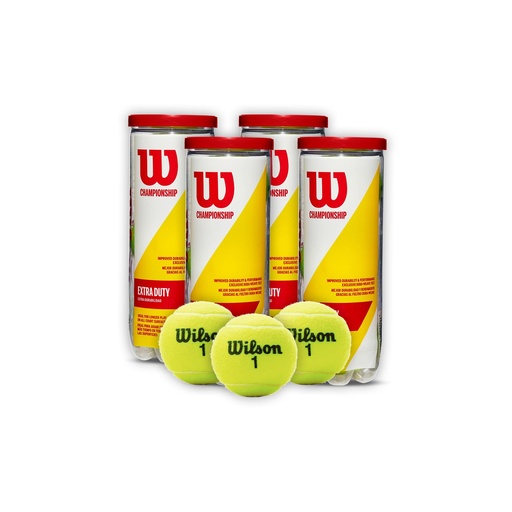 [COMBOWRT100101X4T] Combo Pelotas de Tenis Wilson Championship Extra Duty 3P X 4T 