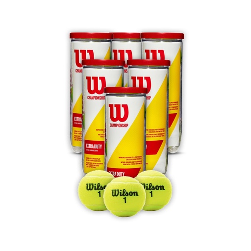 [COMBOWRT100101X6T] Combo Pelotas de Tenis Wilson Championship Extra Duty 3P X 6T 