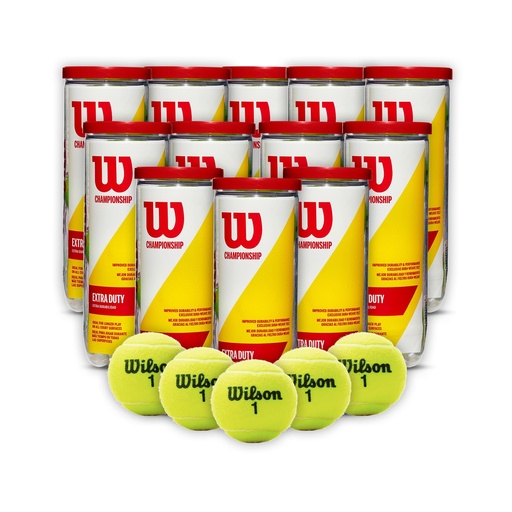 [COMBOWRT100101X12T] Combo Pelotas de Tenis Wilson Championship Extra Duty 3P X 12T 