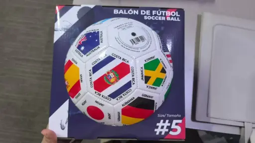 [93112-C] Caja Exhibidora para Balón Mini De Fútbol No.2 Banderas Mundial