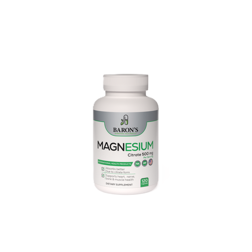 [035-LB-BIHP] Citrato de Magnesio Baron's 500mg 120 Cápsulas 