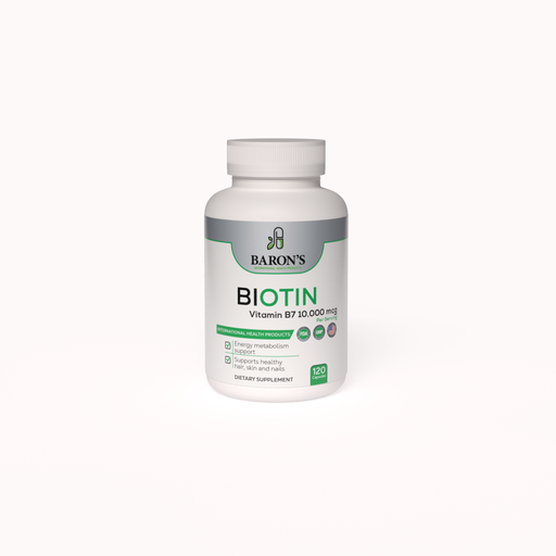 [038-LB-BIHP] Biotina Baron's Máxima Potencia 10000Mcg 120 Cápsulas 